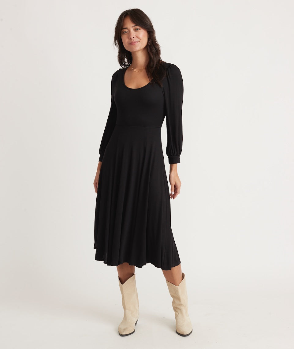 fit and flare dress with sleeves